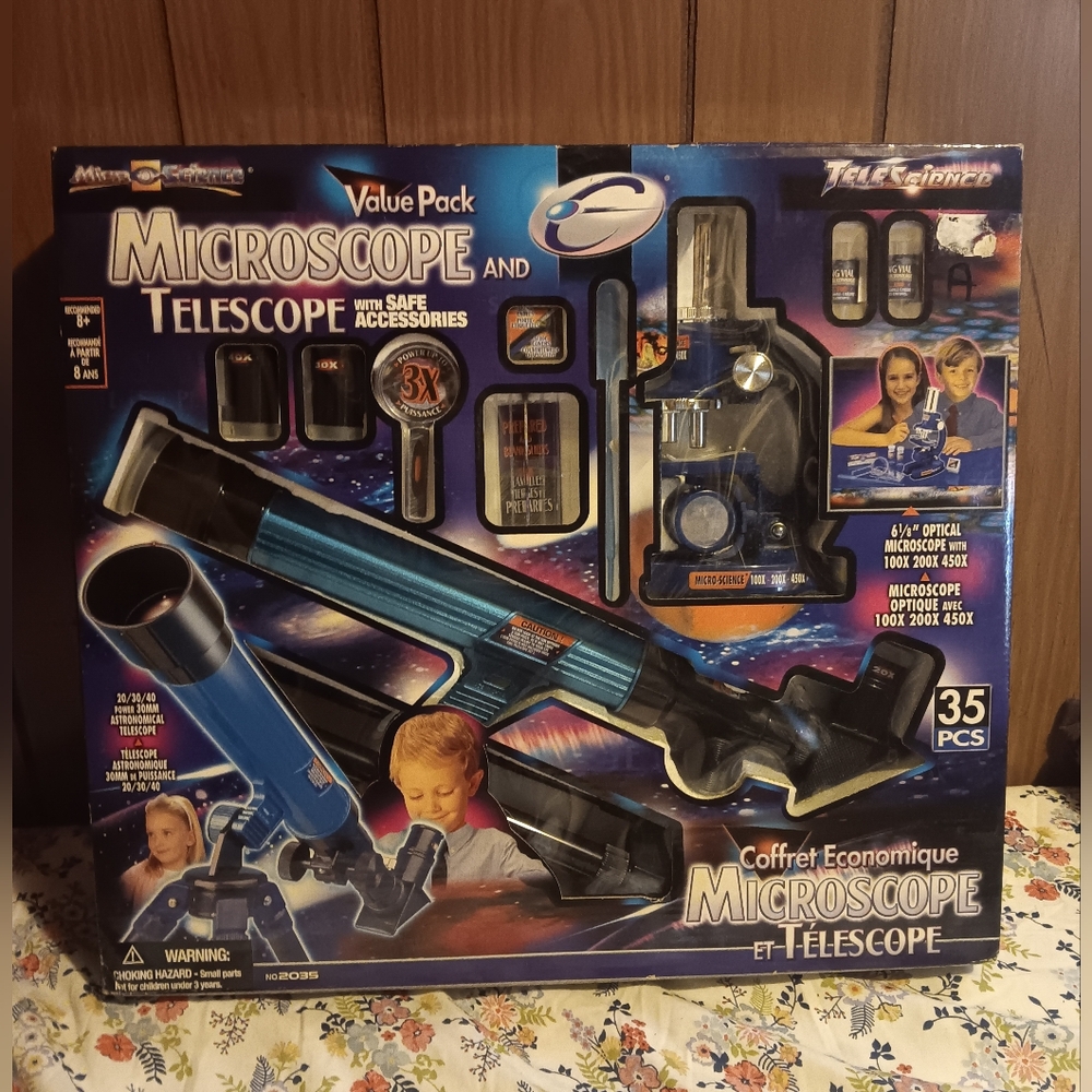 Kids Microscope and Telescope Set - Blue